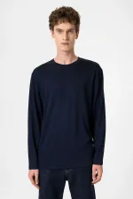 Antioch Navy Blue Relaxed Fit Basic Men's T-Shirt