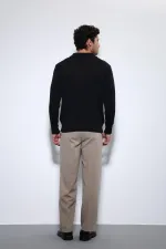 Pull basique pour homme Antioch à col polo noir