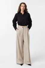 Chemise courte en popeline noire Antioch pour femme