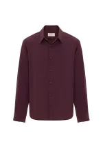 Antioch Bordo Relax Fit Liyosel Kumaş Erkek Gömlek