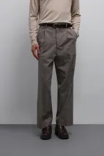 Antioch Kahve Relax Fit Ekoseli Erkek Pantolon