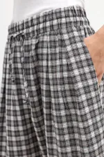 Pantalon à carreaux Antioch gris à ourlet ajustable pour femme