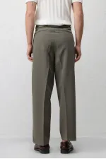 Antioch Dark Khaki Relax Fit Baggy Pleated Men's Trousers