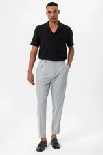 Antioch Black Apache Collar Knitted Textured Men's Shirt