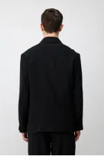 Veste blazer pour homme Antioch en mélange modal noir, coupe décontractée