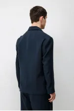 Veste blazer pour homme Antioch Navy en mélange modal, coupe décontractée