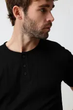 Antioch Siyah Dokulu Erkek Triko T-Shirt