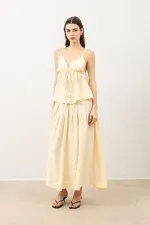 Antioch Yellow Gathered Women's Top