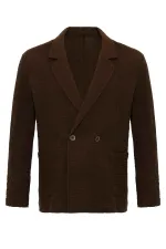 Antioch Coffee Double-Breasted Unlined Men's Blazer Jacket