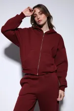 Antioch Burgundy Hooded Sweatshirt Women's Tracksuit Set