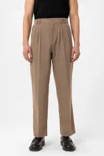 Antioch Mink Double Pleated Baggy Fit Men's Trousers