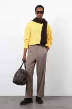 Pull en maille jaune Antioch pour homme