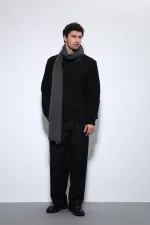 Pull Antioch noir en maille texturée pour homme