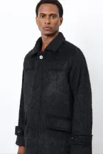 Manteau pour homme Antioch en fausse fourrure noire
