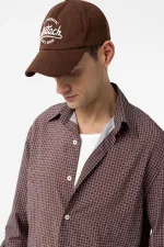 Chemise à carreaux Antioch Coffee pour homme, coupe décontractée