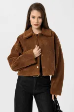 Manteau texturé doux pour femme Antioch Coffee