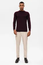Pull en maille à col demi-col Antioch Plum pour homme