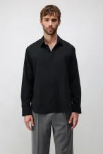 Antioch Black Technical Regular Fit Men's Shirt