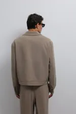 Veste de saison Antioch beige à fermeture éclair pour homme