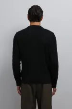 Antioch Black Textured Knit Men's Sweater