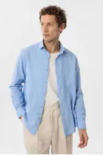 Antioch Bebe Blue Linen Blend Boys' Shirt