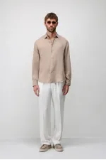 Antioch Vizon 100% Keten Relax Fit Erkek Gömlek