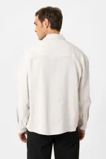 Antioch Ekru Relax Fit Modal Kumaş Erkek Gömlek