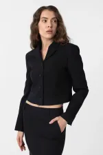 Antioch Black Crop Women's Blazer Jacket