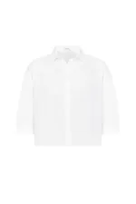 Antioch Beyaz Crop Dokulu Kadın Gömlek