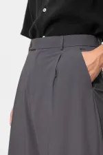 Antioch Anthracite Baggy High-Waisted Men's Fabric Trousers