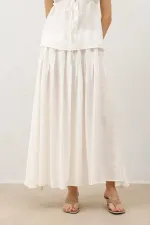 Jupe drapée blanc cassé Antioch pour femme