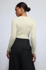 T-shirt basique jaune à manches longues Antioch