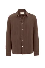 Antioch Coffee Striped and Textured Men's Shirt
