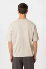 Antioch Beige Relaxed Basic Men's T-Shirt