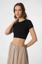 Haut court basique noir Antioch pour femme