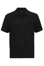 Antioch Black Corduroy Short-Sleeved Men's Shirt