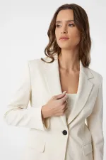 Veste blazer cintrée Antioch Ecru pour femme