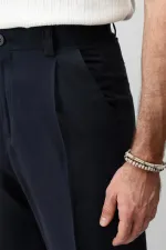 Antioch Lacivert Pileli Relaxed Fit Erkek Pantolon