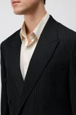 Costume rayé noir Antioch coupe décontractée pour homme