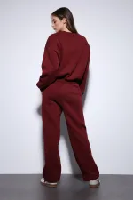 Antioch Bordo Oversize Kadın Eşofman Takım