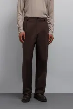 Antioch Coffee Relax Fit Pleated Men's Trousers