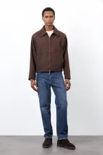 Antioch Kahve Regular Fit Dokulu Erkek Mont