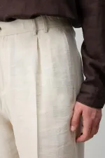 Pantalon homme Antioch Stone Lyocell coupe décontractée à plis