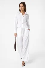 Antioch Beyaz Şerit Detaylı Kadın Pantolon