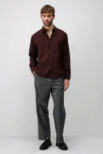 Chemise texturée pour homme Antioch Coffee Modal Blend