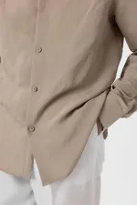 Chemise homme Antioch beige coupe décontractée en tissu modal