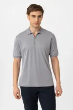 Antioch Gri Fermuarlı Regular Fit Erkek T-Shirt