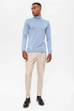 Pull en maille pour garçon Antioch Bebe bleu à col roulé