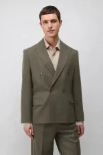 Antioch Haki Relax Fit Kruvaze Erkek Blazer Ceket Antioch Haki Relax Fit Kruvaze Erkek Blazer Ceket