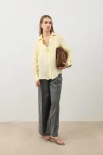 Chemise drapée en mousseline jaune Antioch pour femme